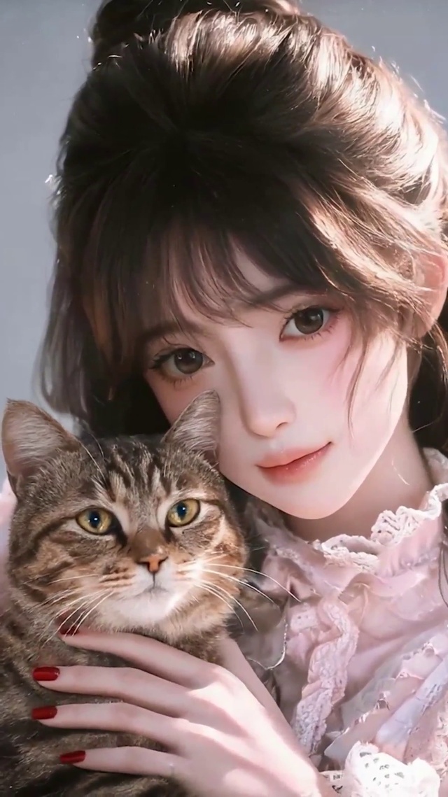 女孩与猫咪