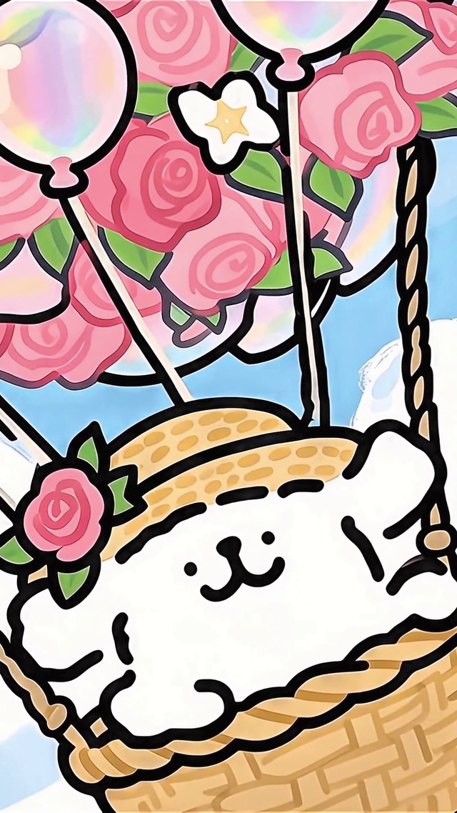 线条小狗的热气球之旅