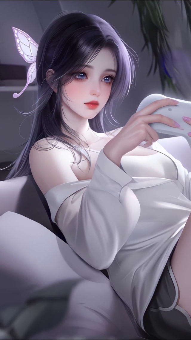 长腿游戏少女