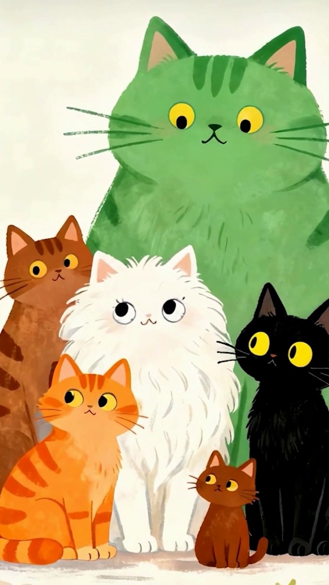 可爱一群猫咪