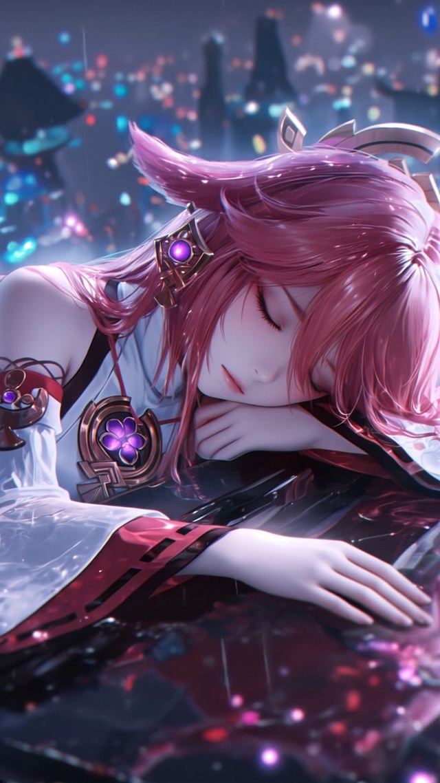 八重神子/雨中少女/唯美忧郁