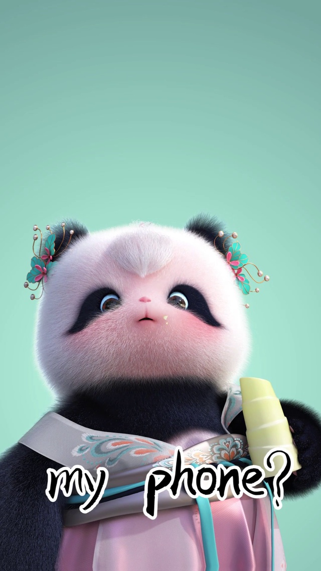 偷看手机啃竹笋英文版粉绿