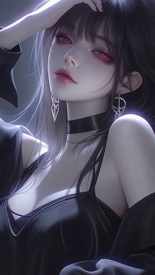 暗紫酷飒二次元美少女