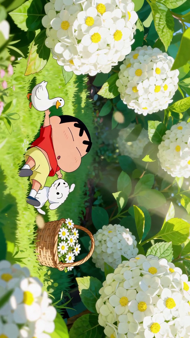 花丛午睡-蜡笔小新