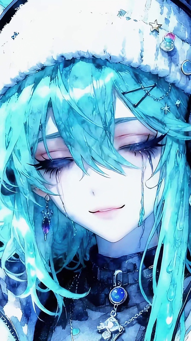 水彩蓝哥特少女之泪