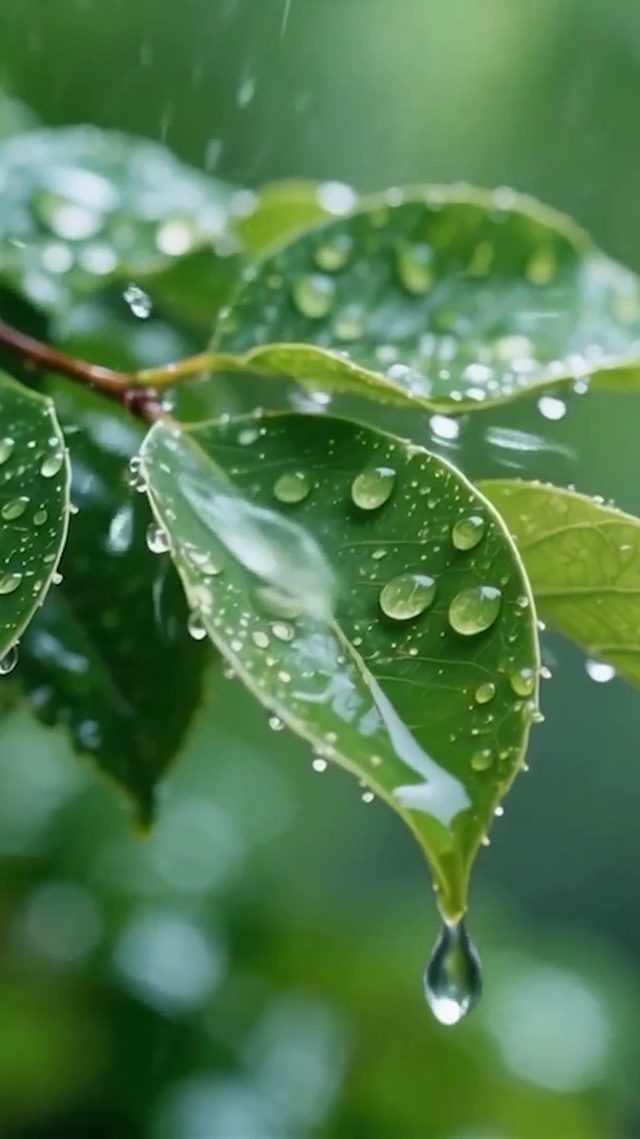 护眼雨天绿叶