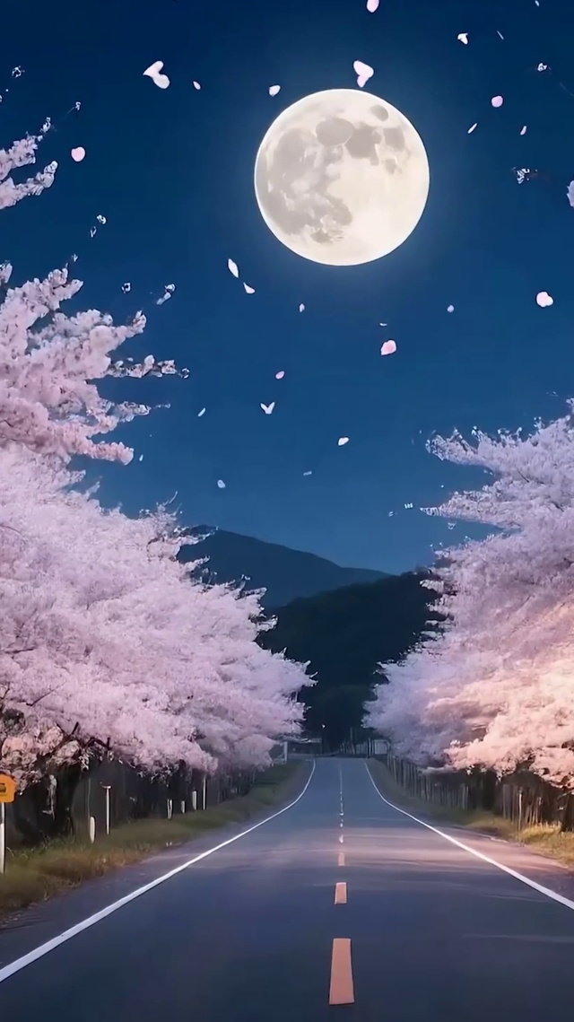 夜景树木