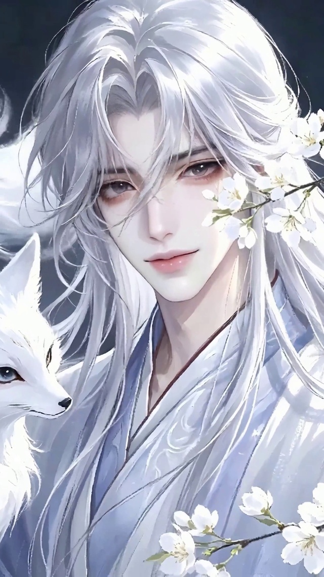 白梨花下九尾狐少年