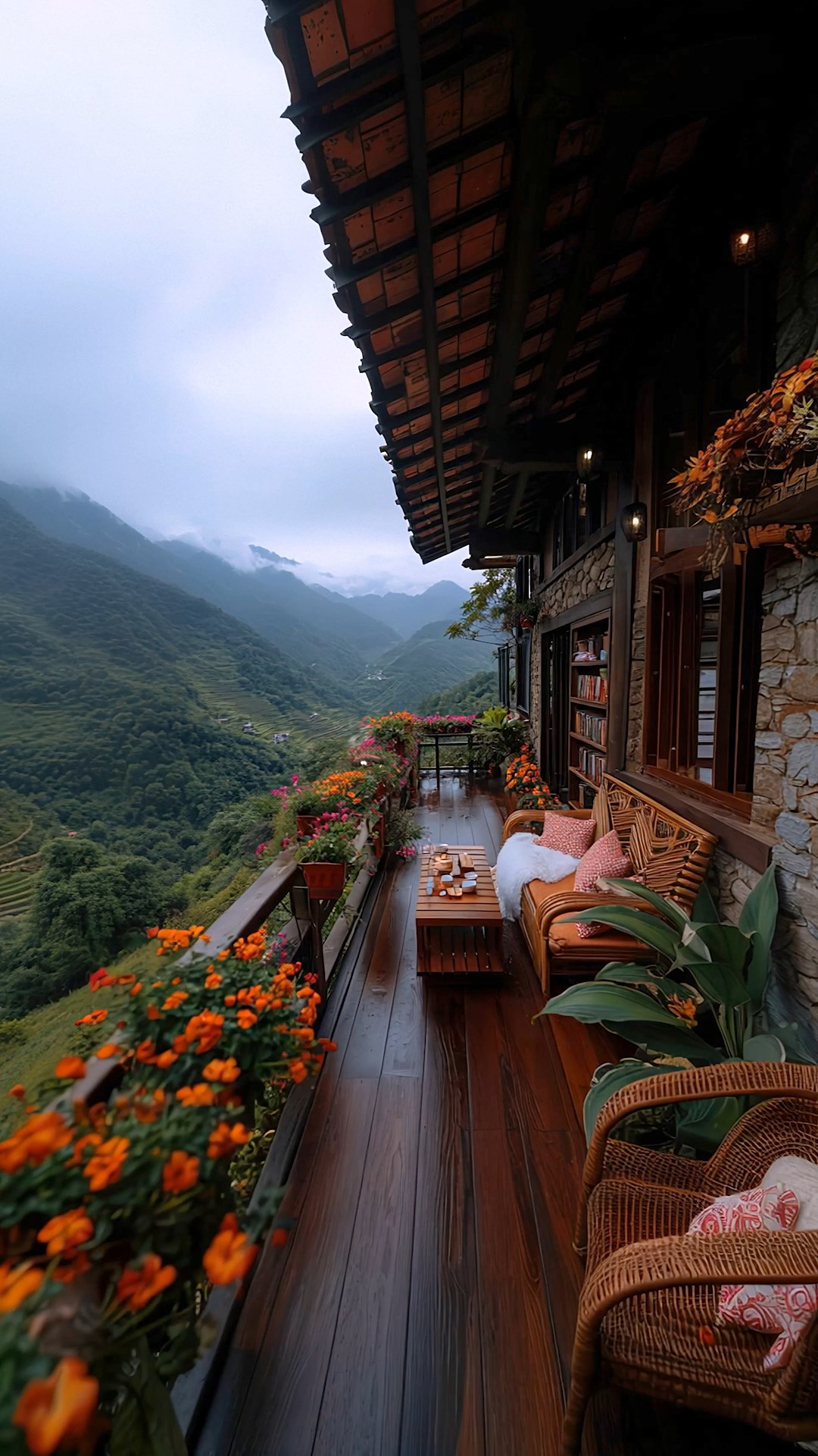 山间阳台美景