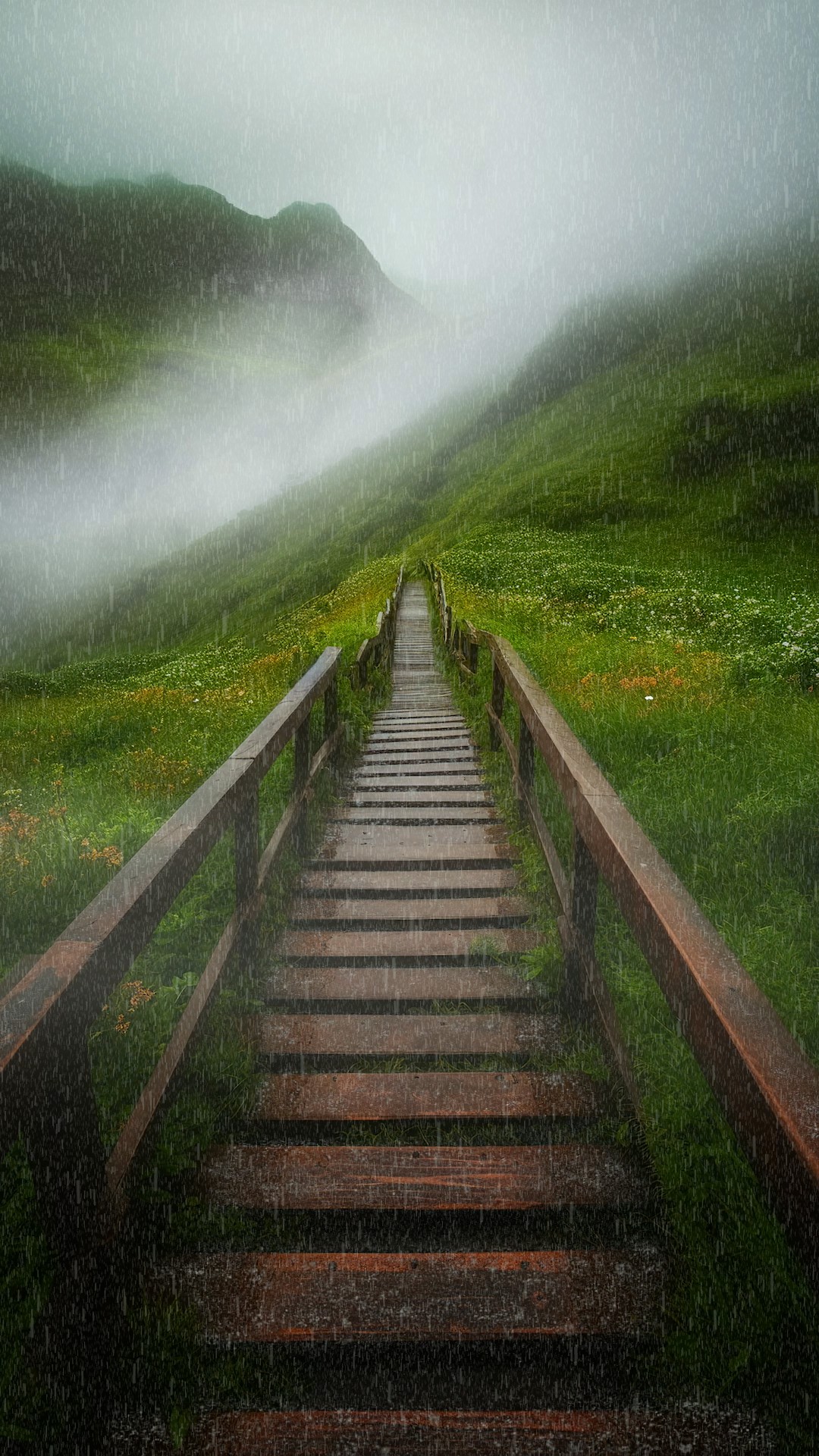 山间细雨