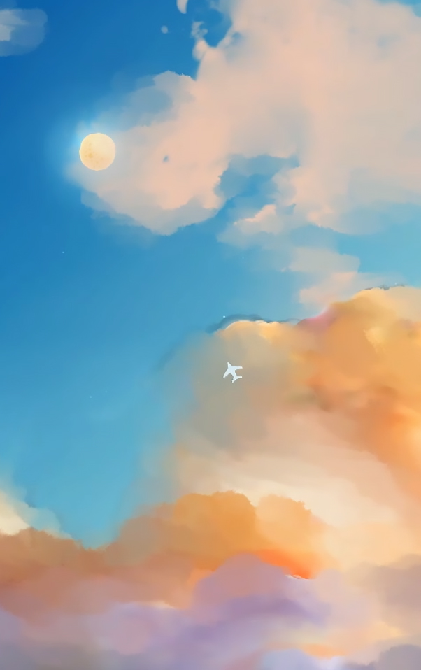 在月光下飞行的飞机