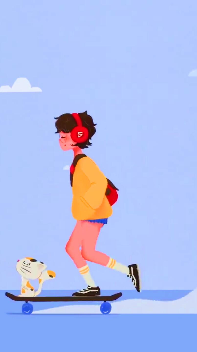 滑板女孩（无缝循环4K）