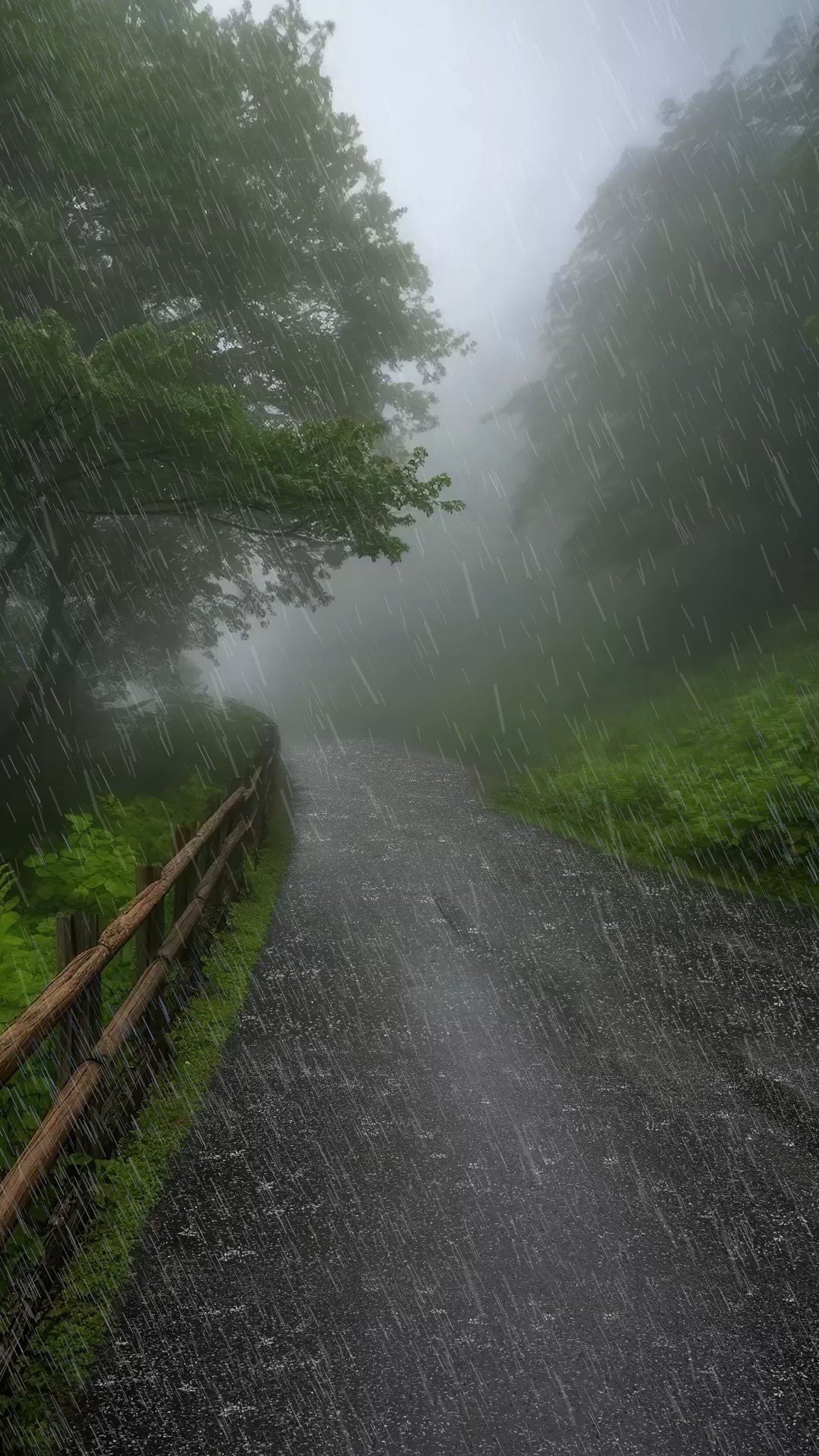 山路下雨