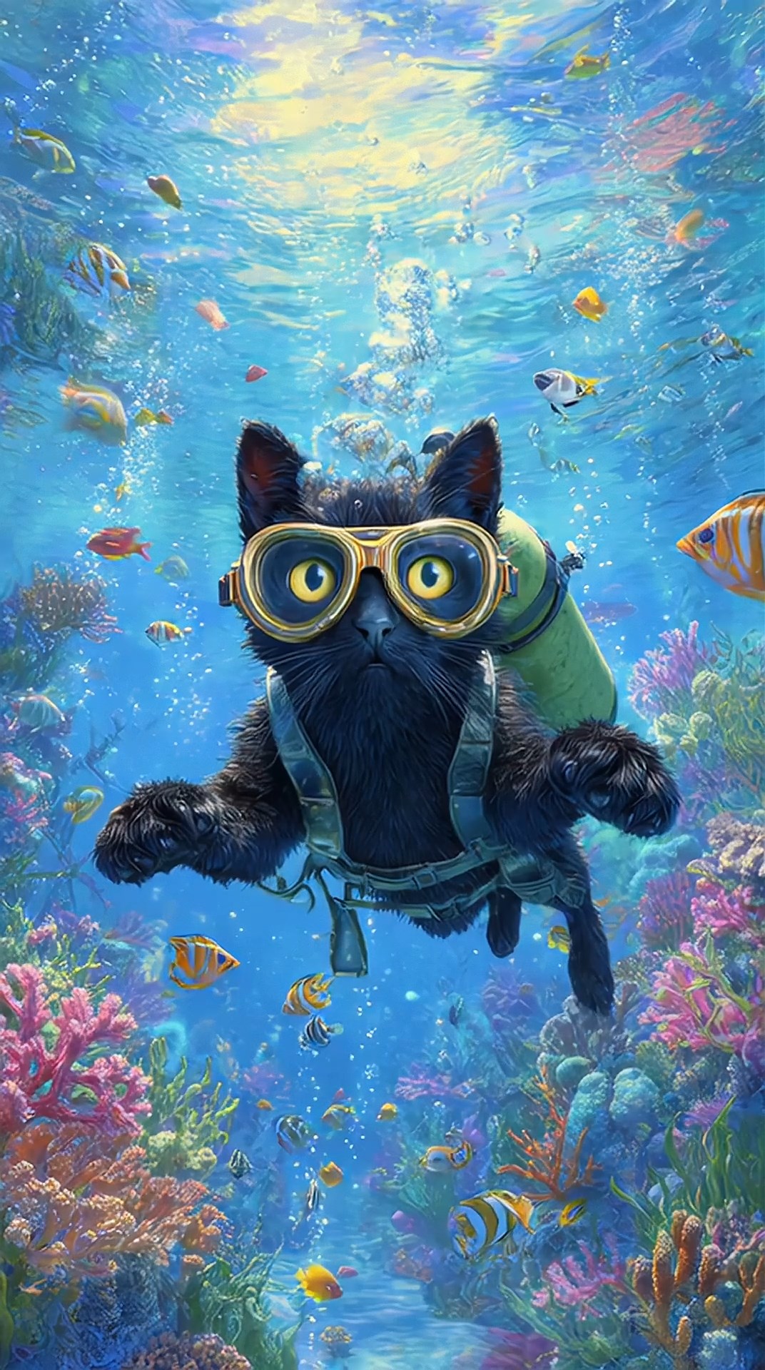 潜水的猫咪