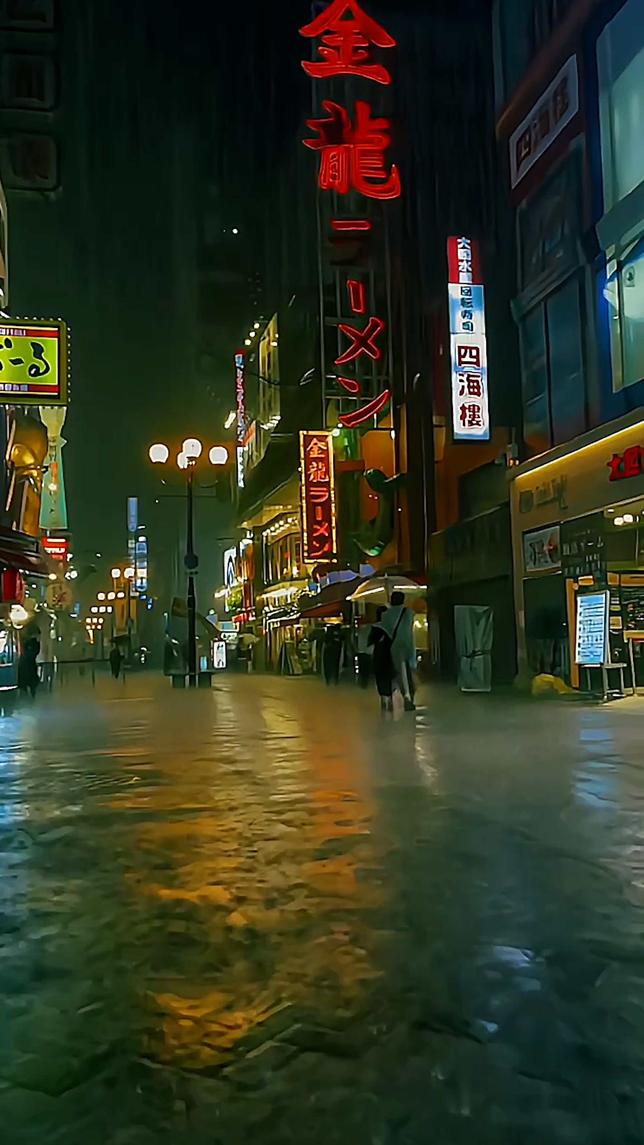 日本雨天夜景