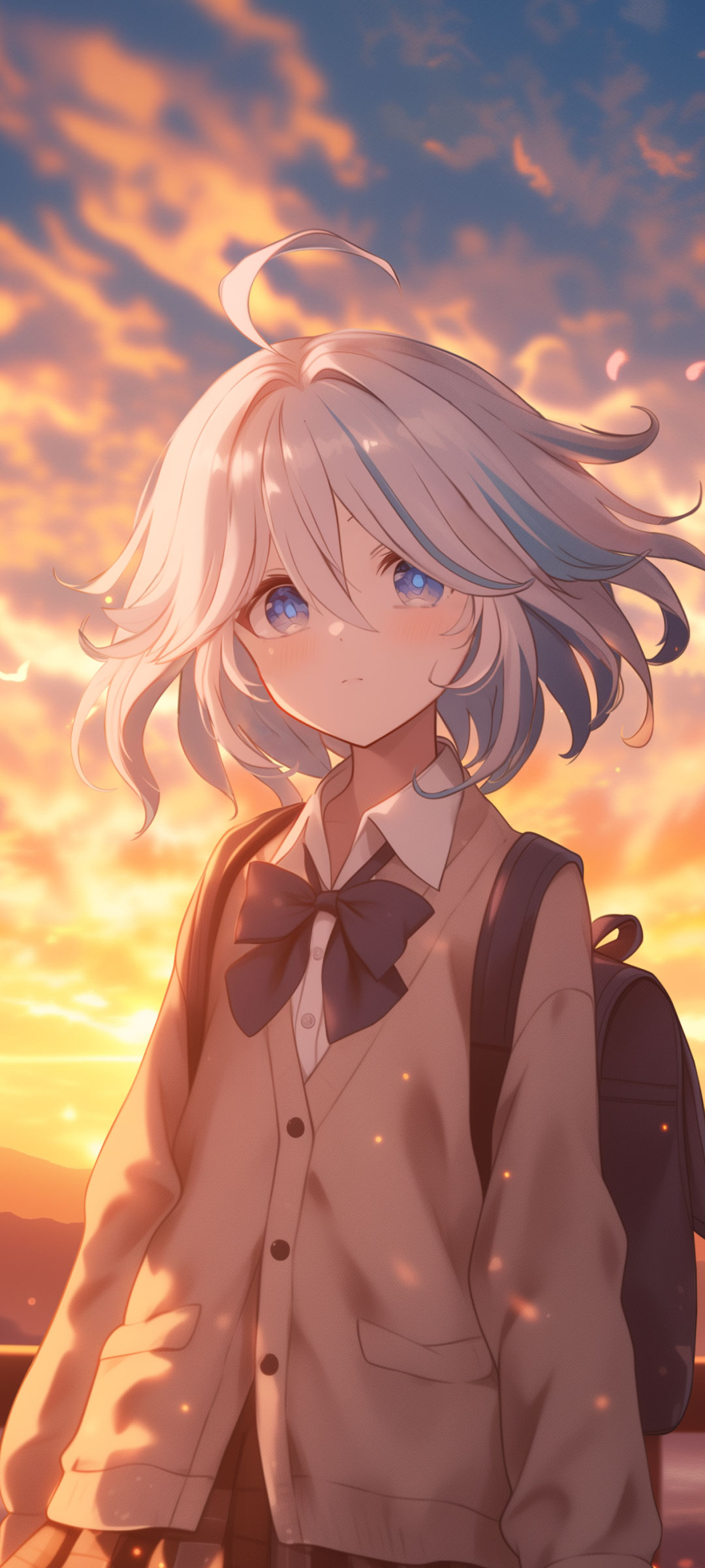 傍晚放学回家的芙宁娜/夕阳落日