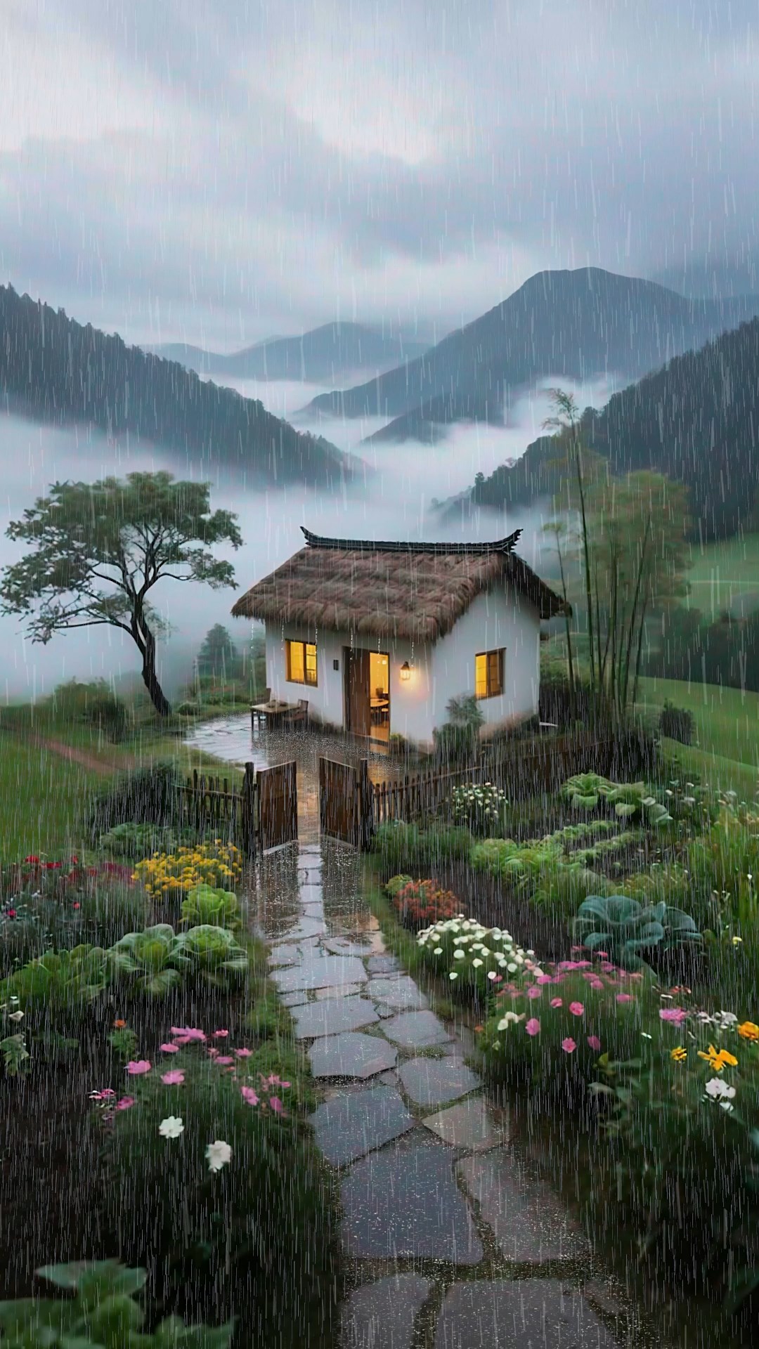 山间小屋-雨