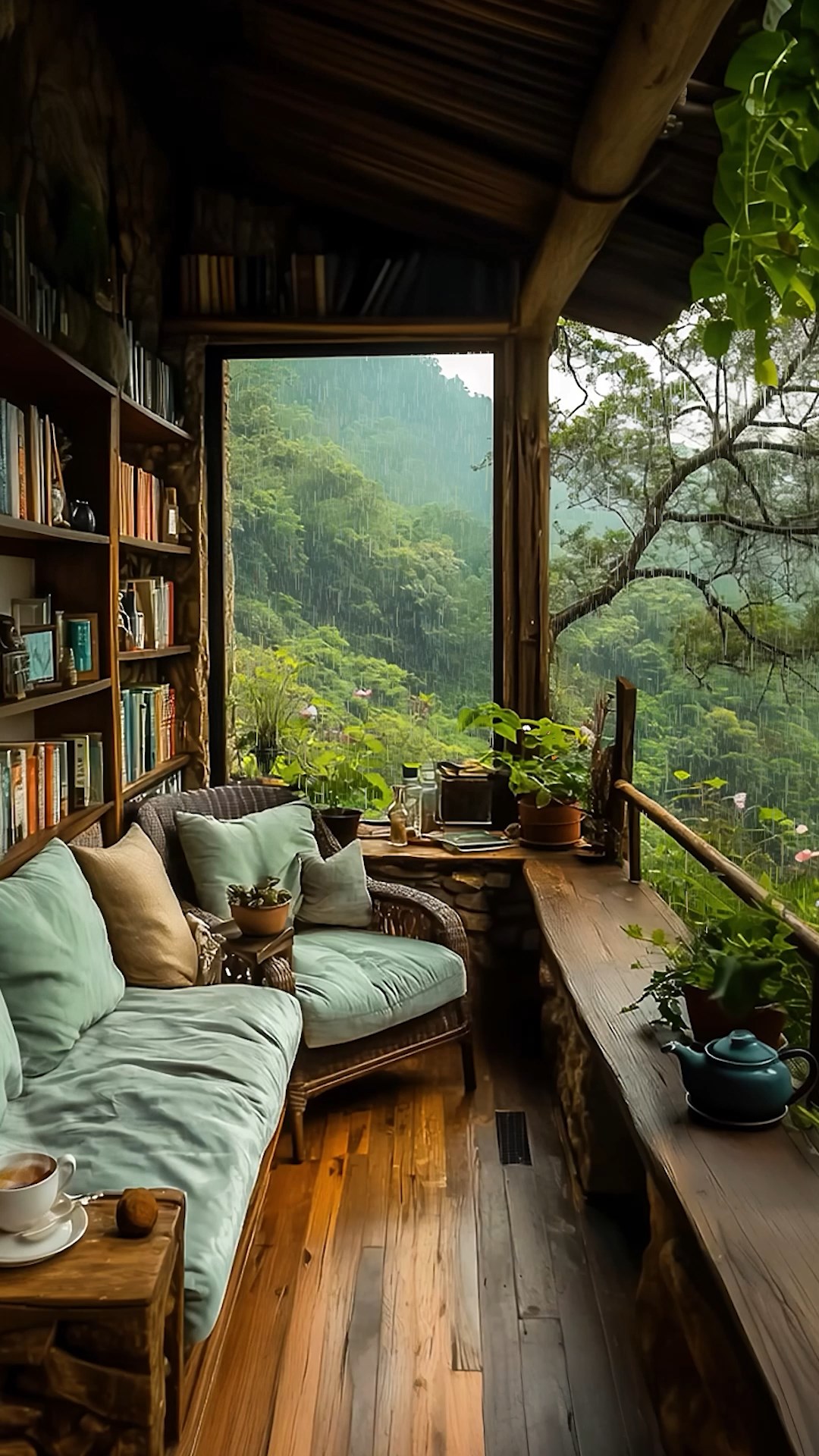 山间细雨