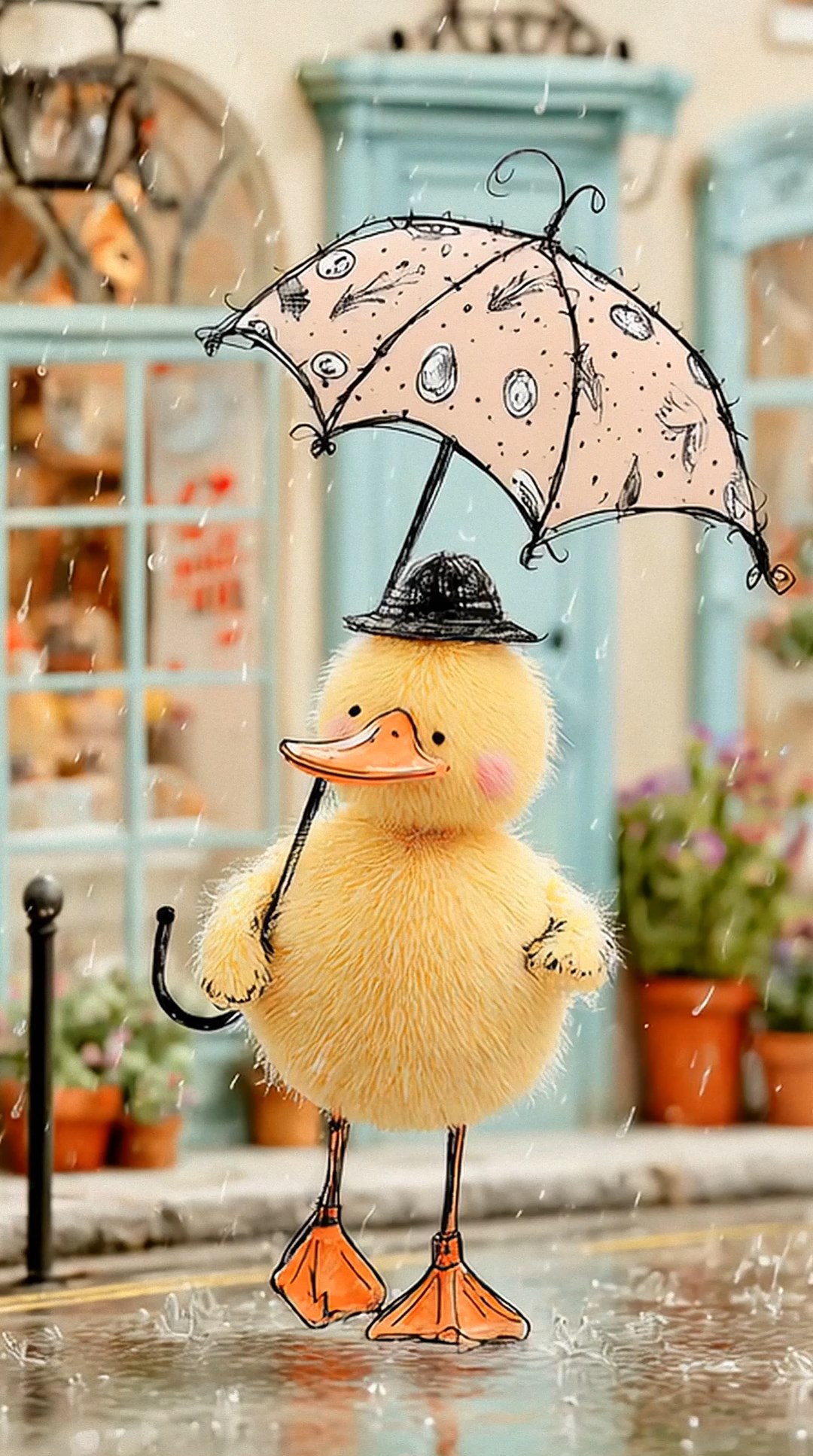 雨中小鸭子