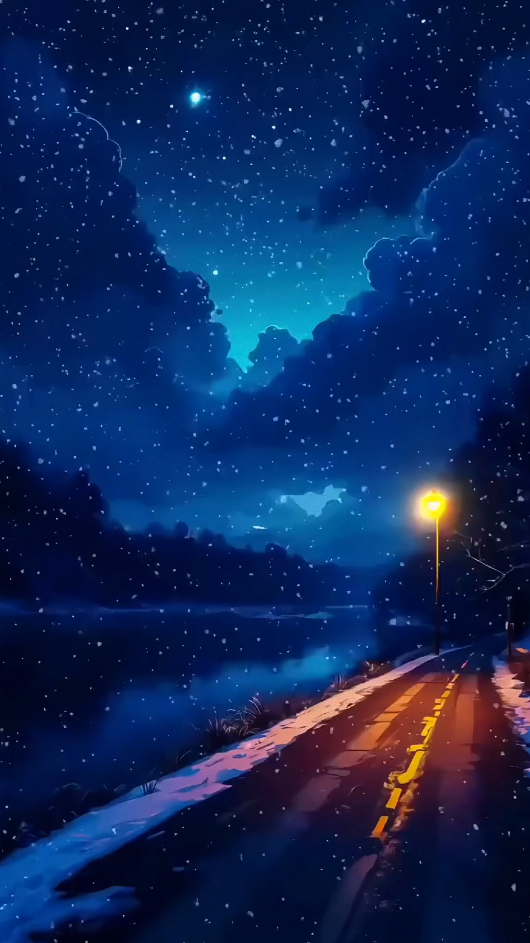 夜晚雪景