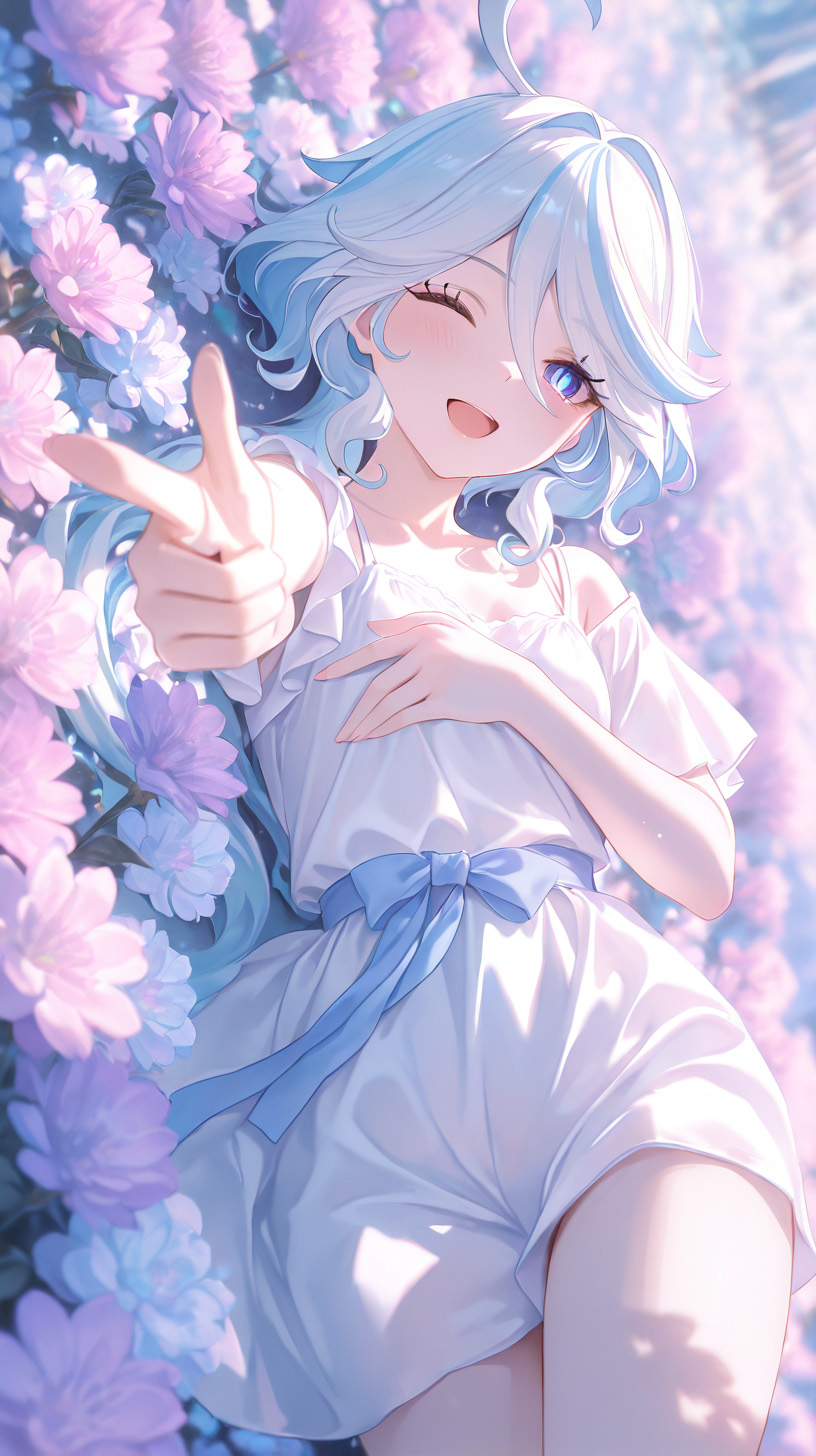 芙宁娜短发女孩剪辑卡点