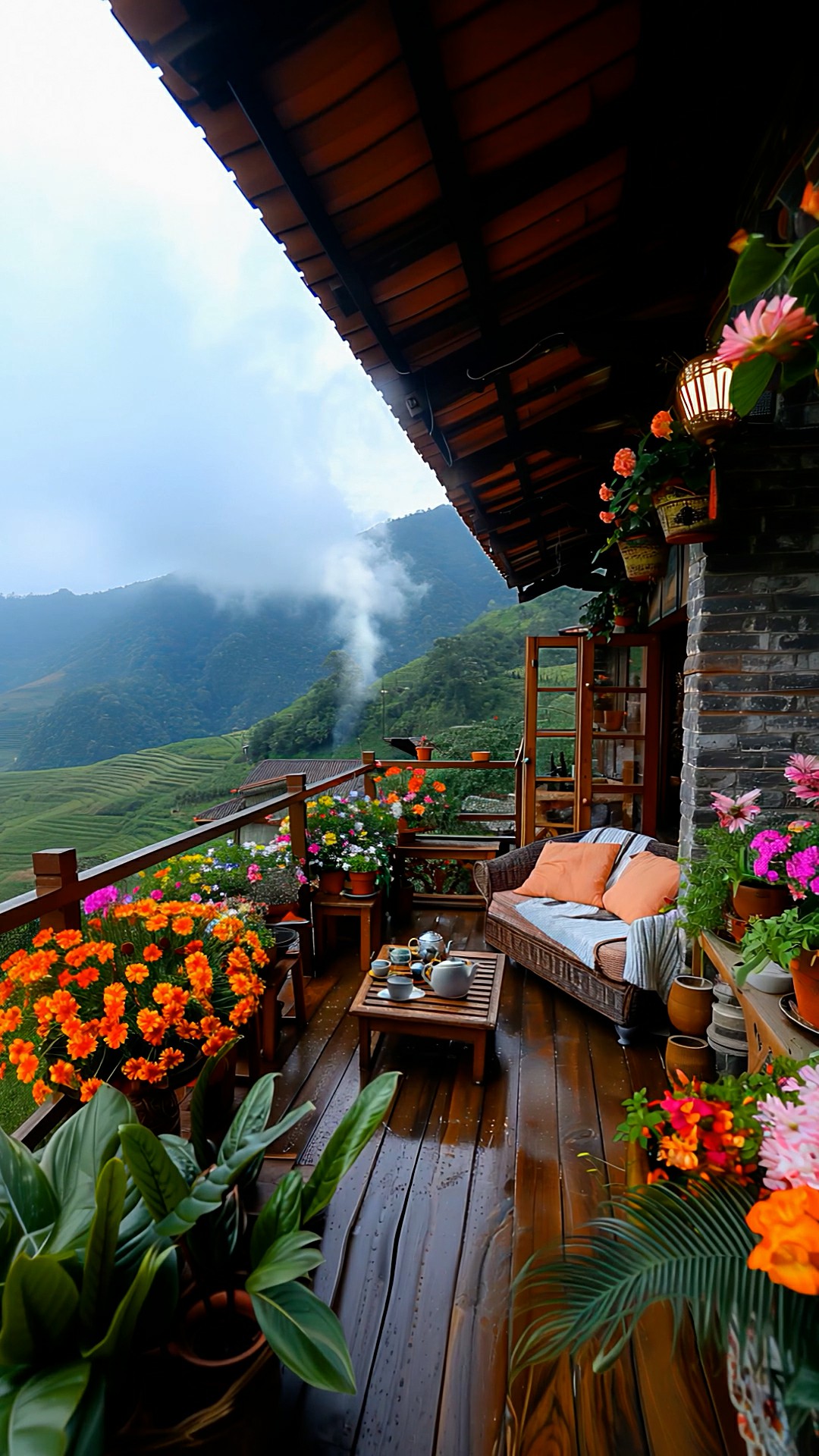 山中小屋阳台