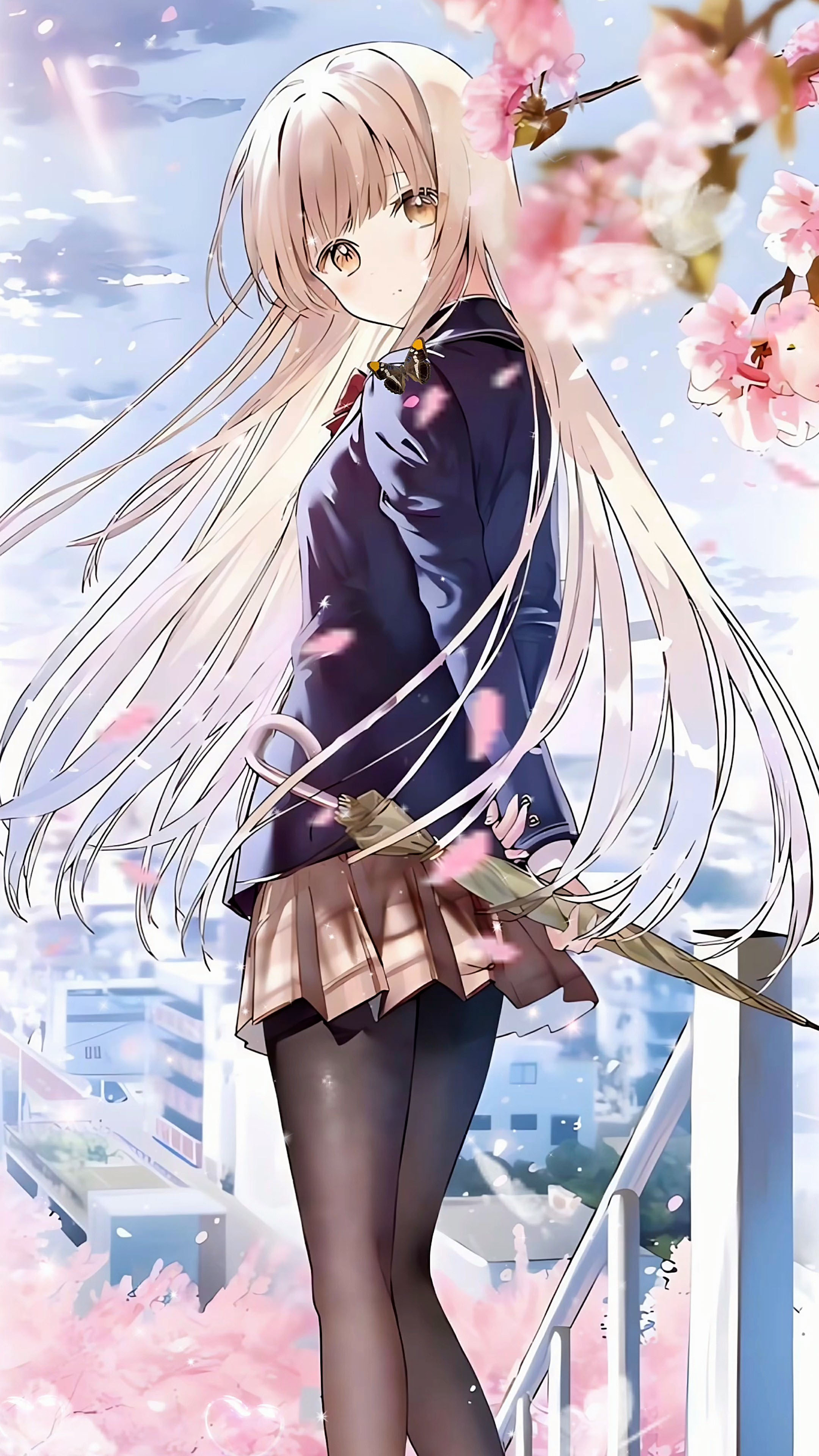 樱花树下的美少女