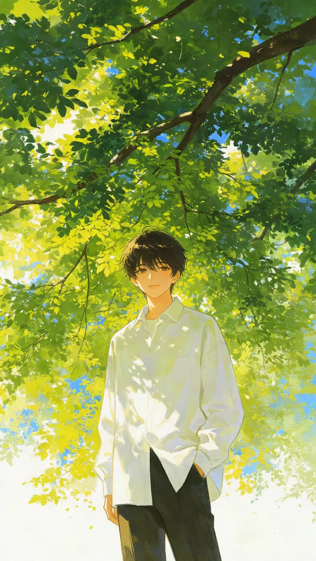 清新白衬衫少年