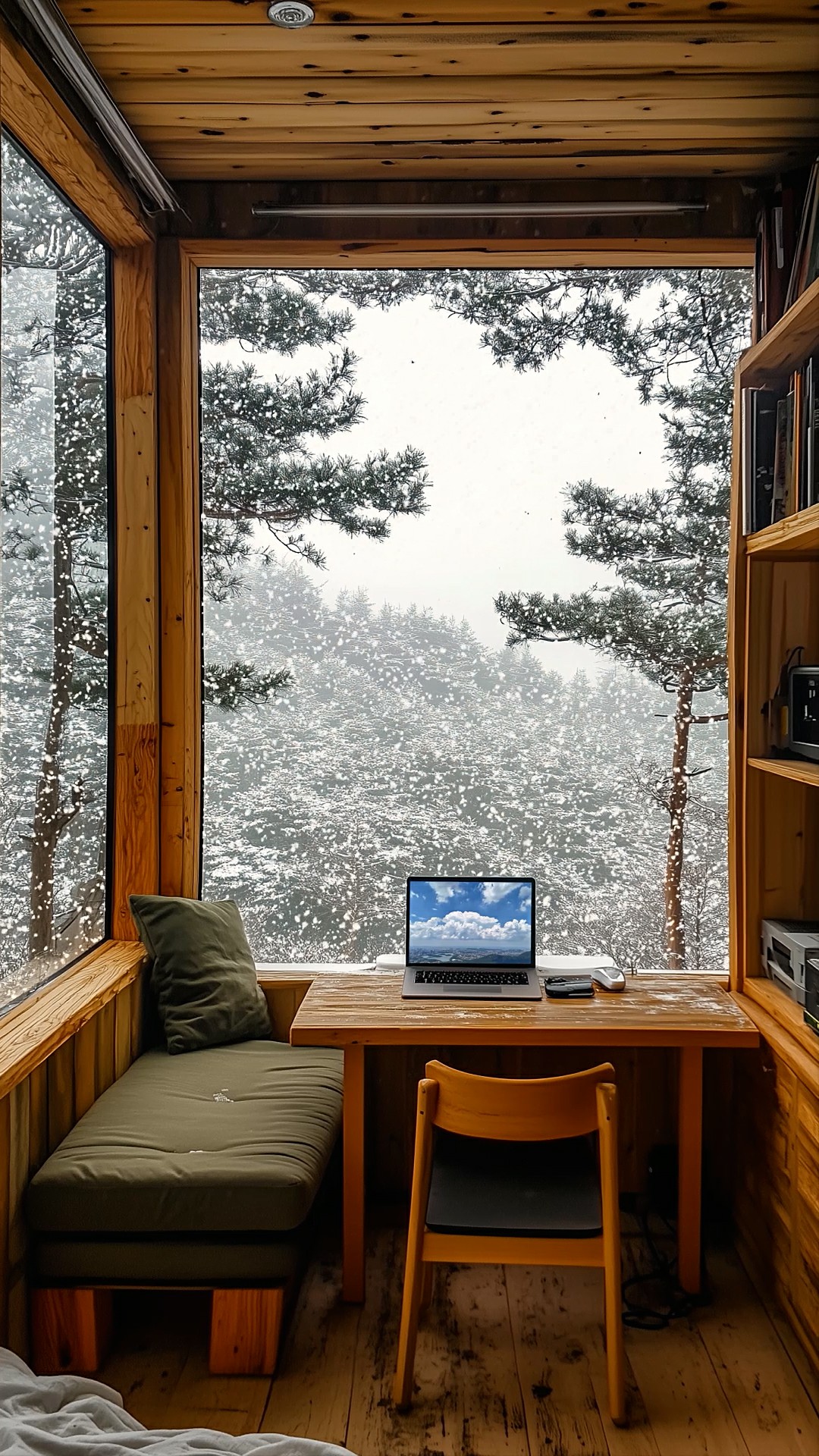 雪天小木屋