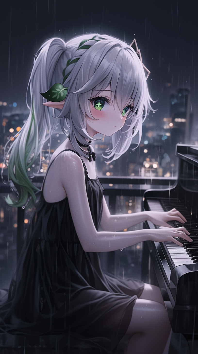 纳西妲丨雨中独奏丨