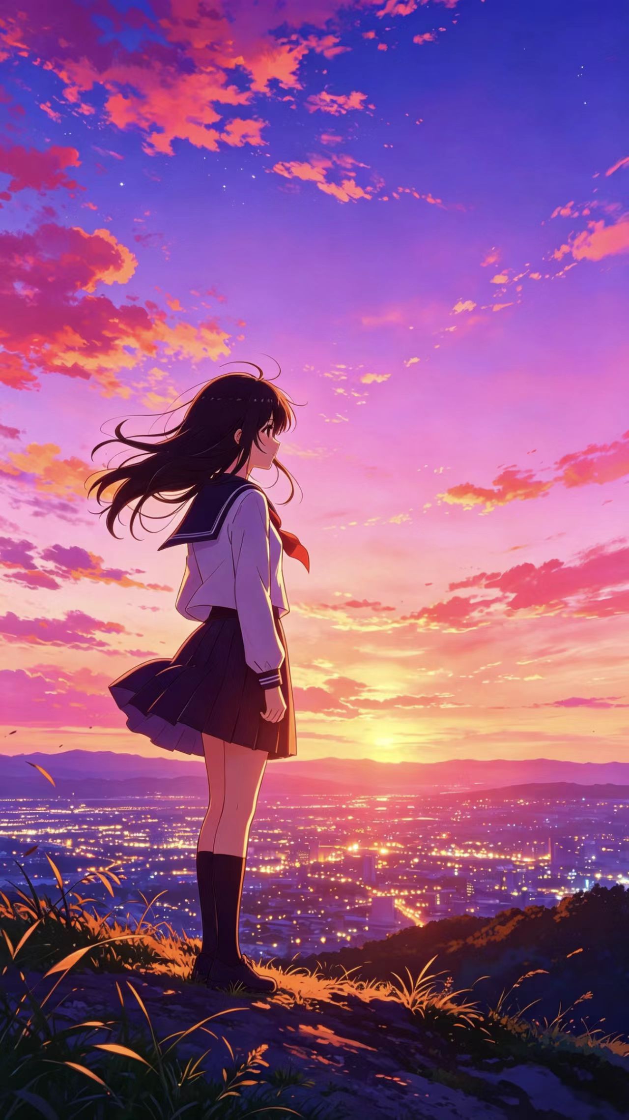 紫橘黄昏JK少女