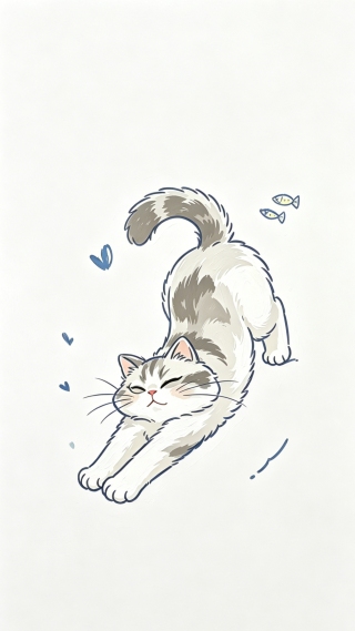 伸懒腰的猫咪