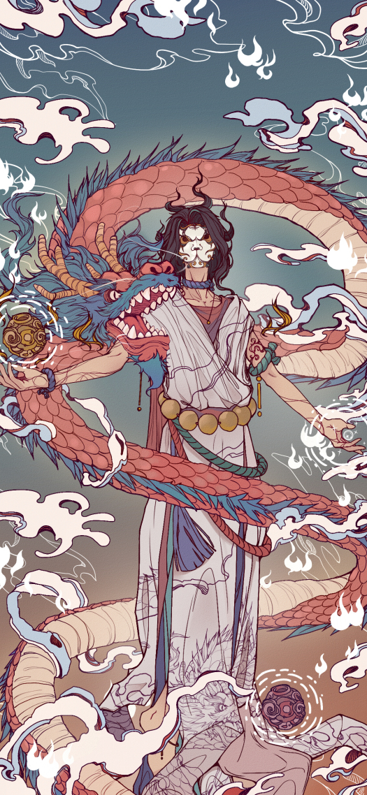 聊天背景图 微信祥龙神虎