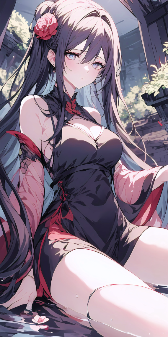头戴红花