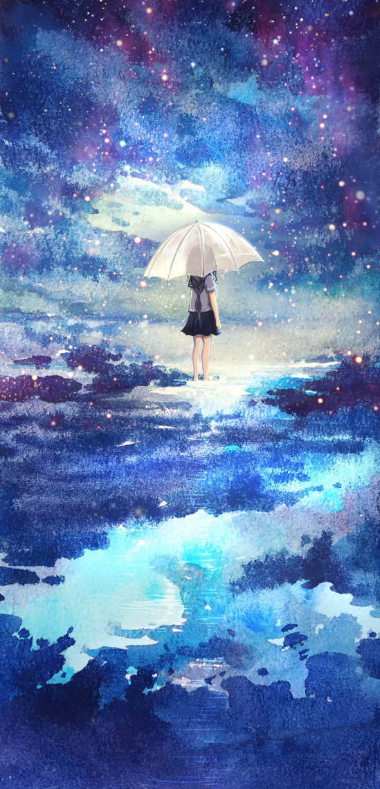 微信背景图片大全雨中的等待