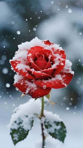 雪中玫瑰