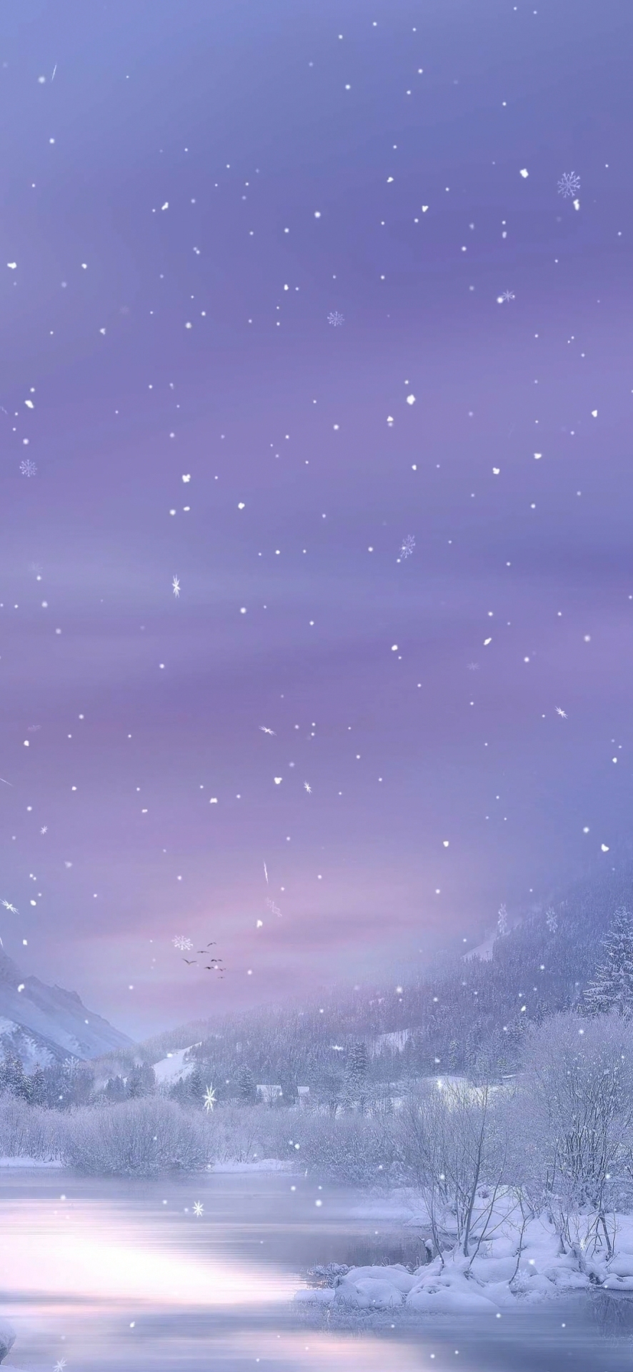 好看的微信聊天背景圖飄雪