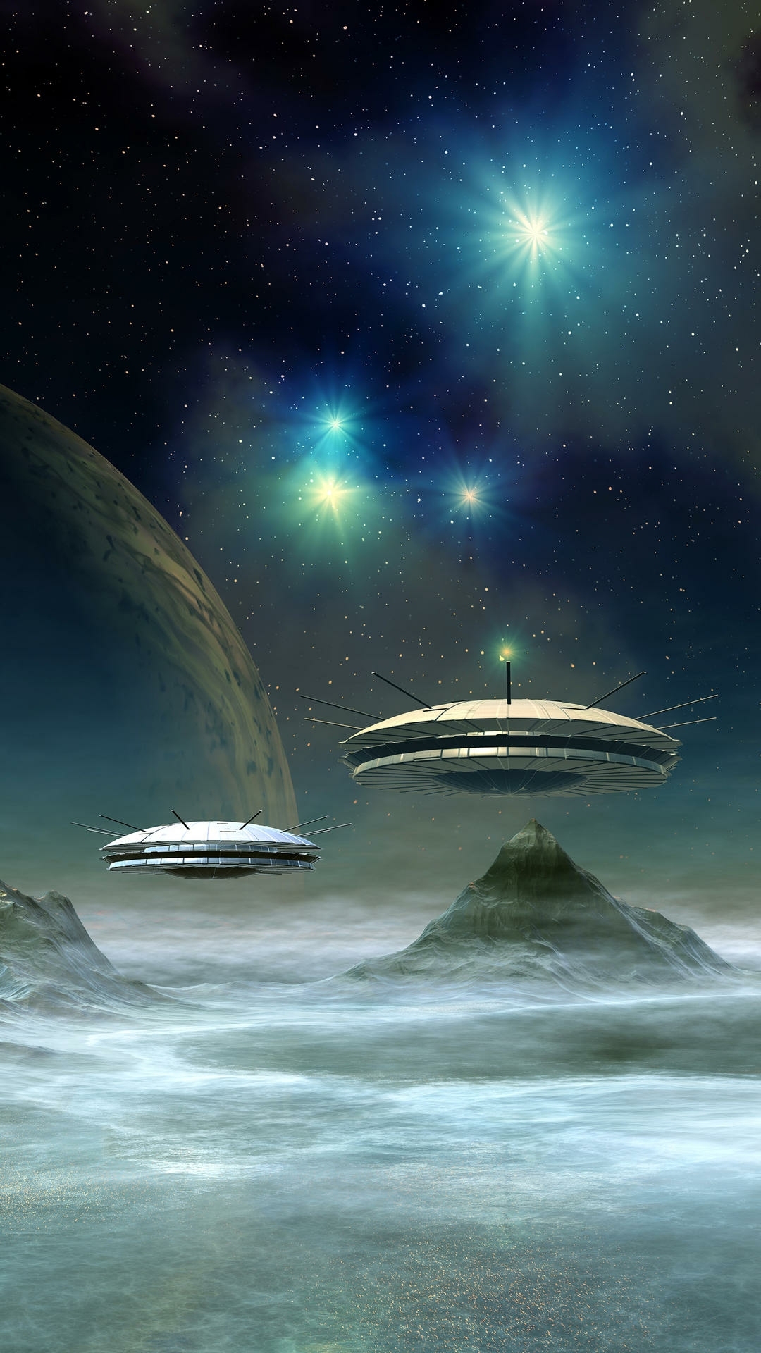 ufo飛船好看的微信聊天背景圖