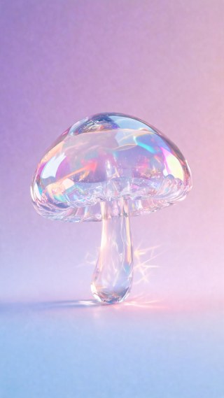 晶体蘑菇·粉彩渐变