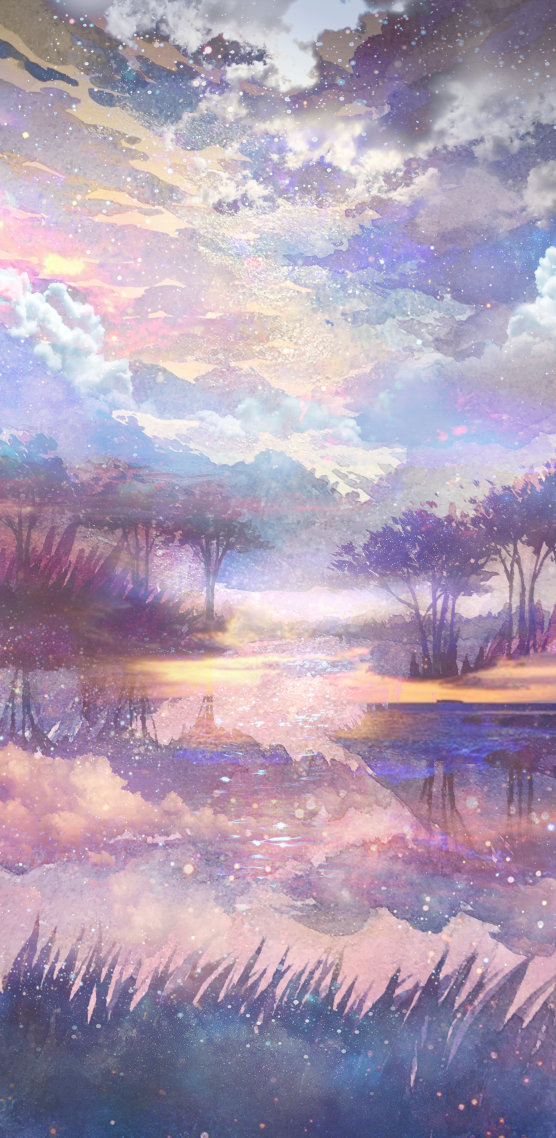 夕阳湖泊微信背景壁纸