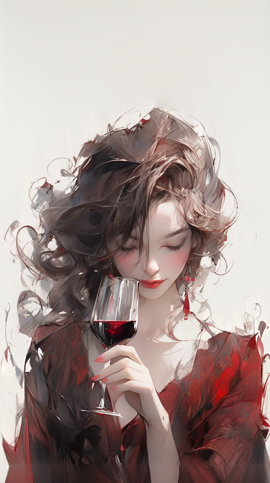 喝紅酒的女人