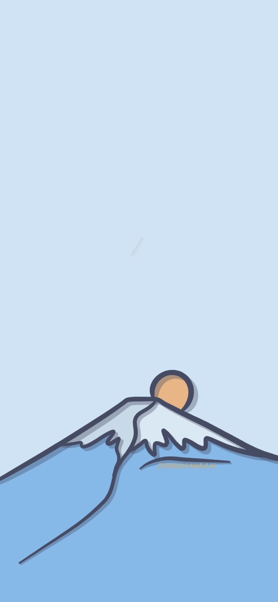 微信屏保壁紙富士山下極簡壁紙