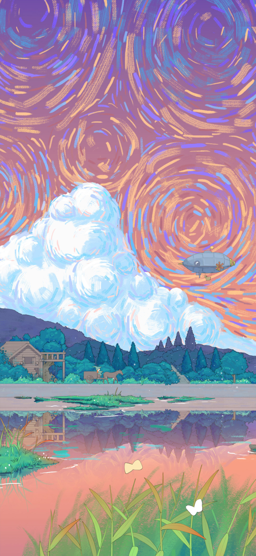 微信屏保壁紙日系奇幻世界