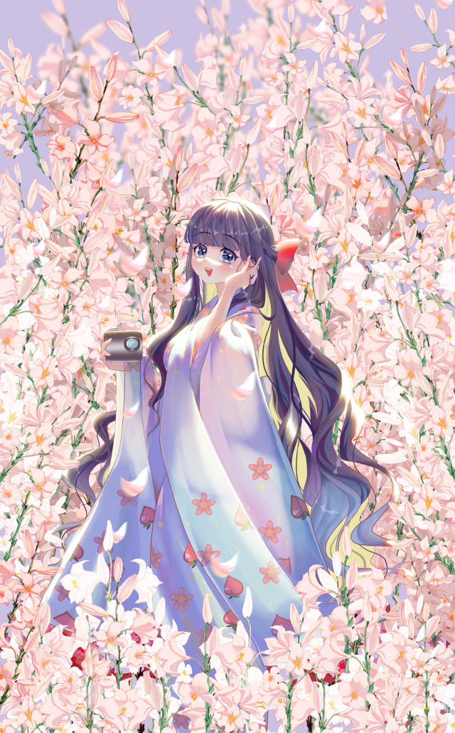 微信背景圖高清少女百合