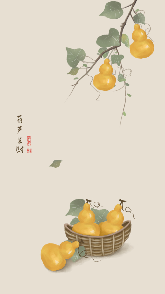 國畫葫蘆古風壁紙