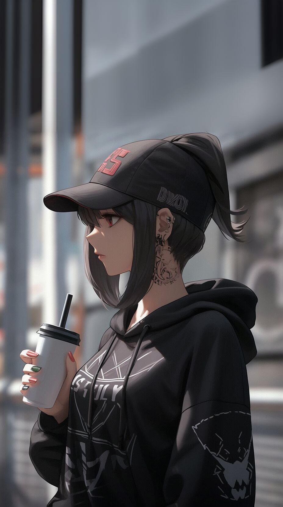 朋克風時尚的女孩
