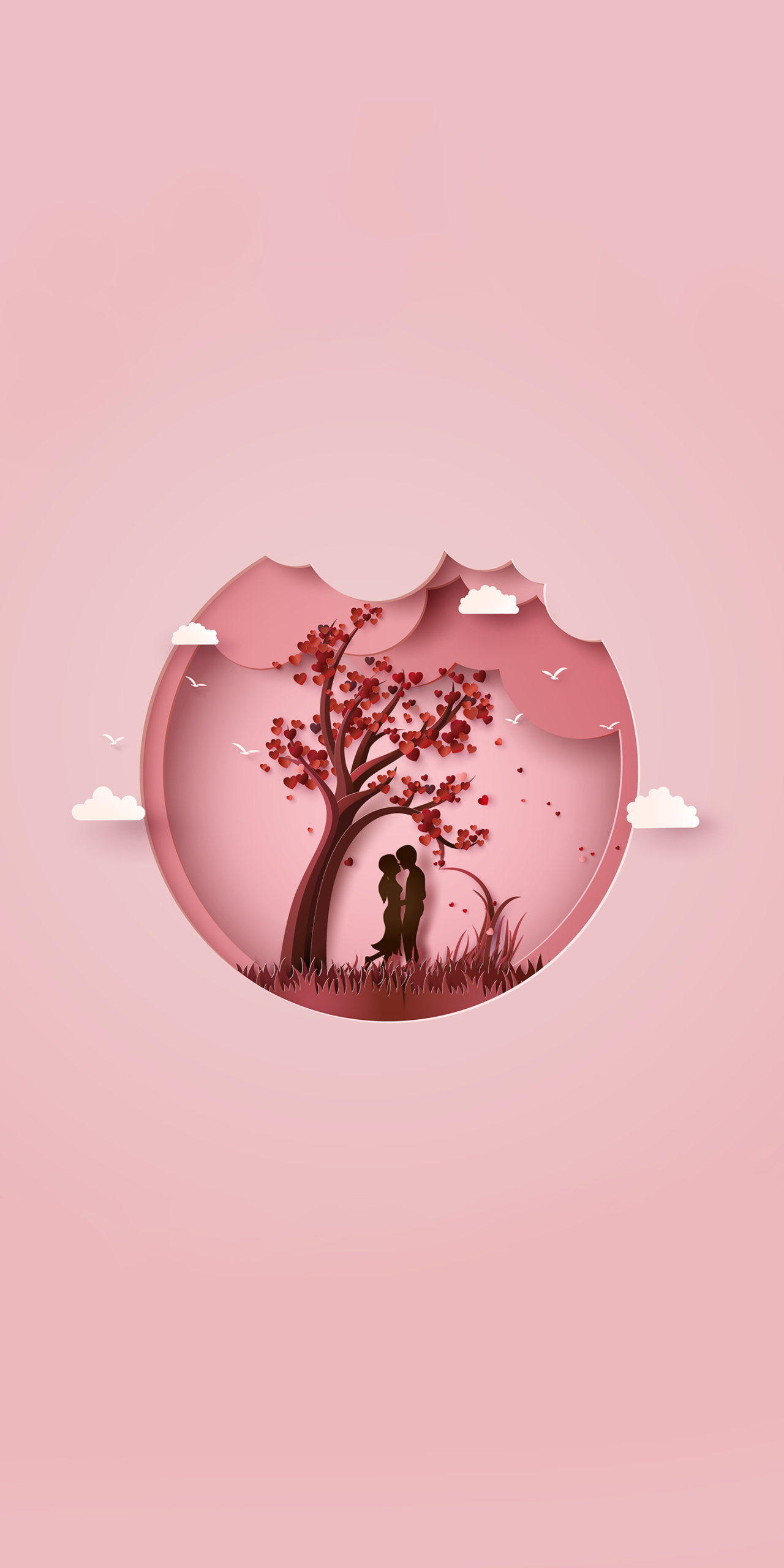 qq聊天背景圖#剪紙之愛你的形狀  (2)