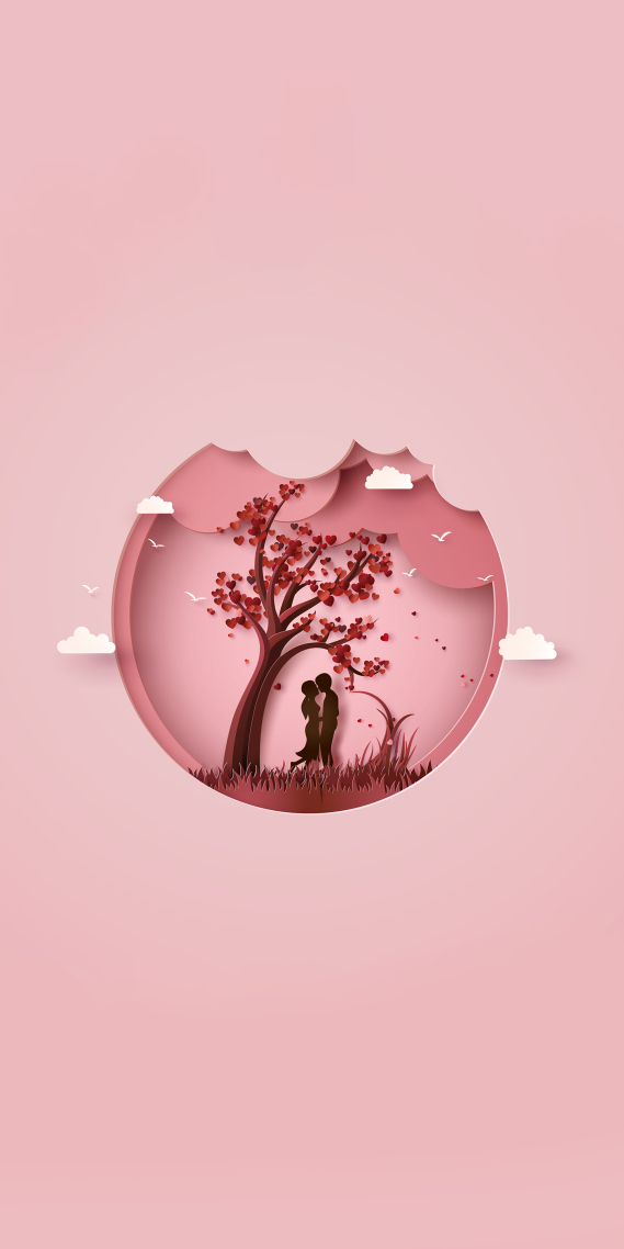 qq聊天背景图#剪纸之爱你的形状  (2)