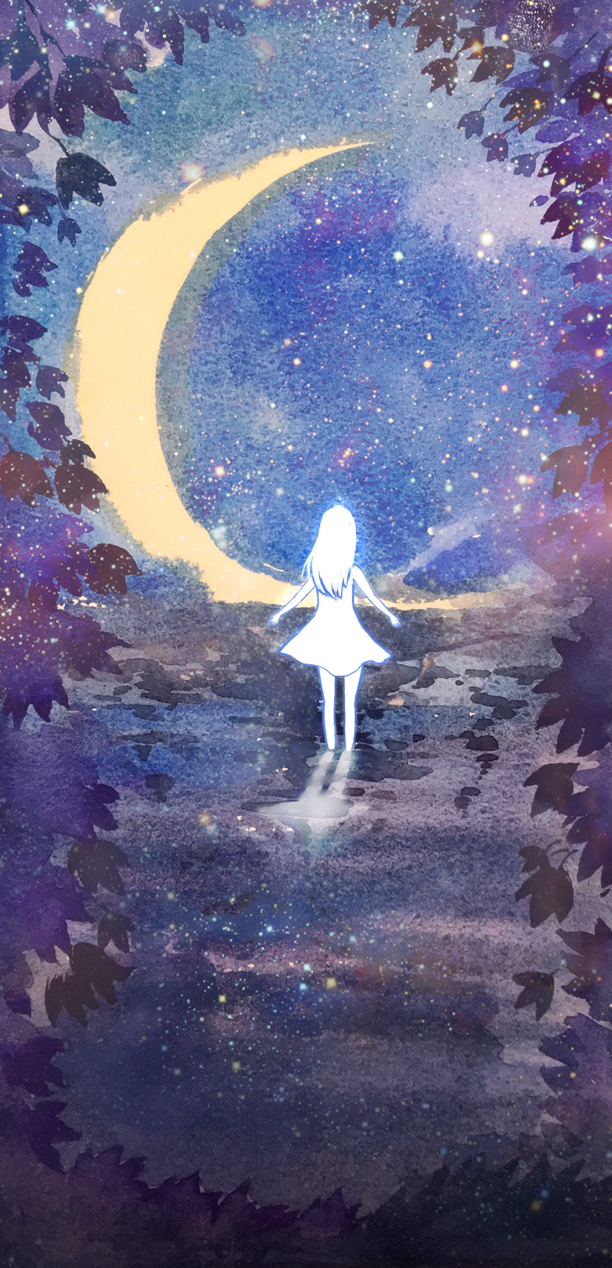 擁抱月亮的少女