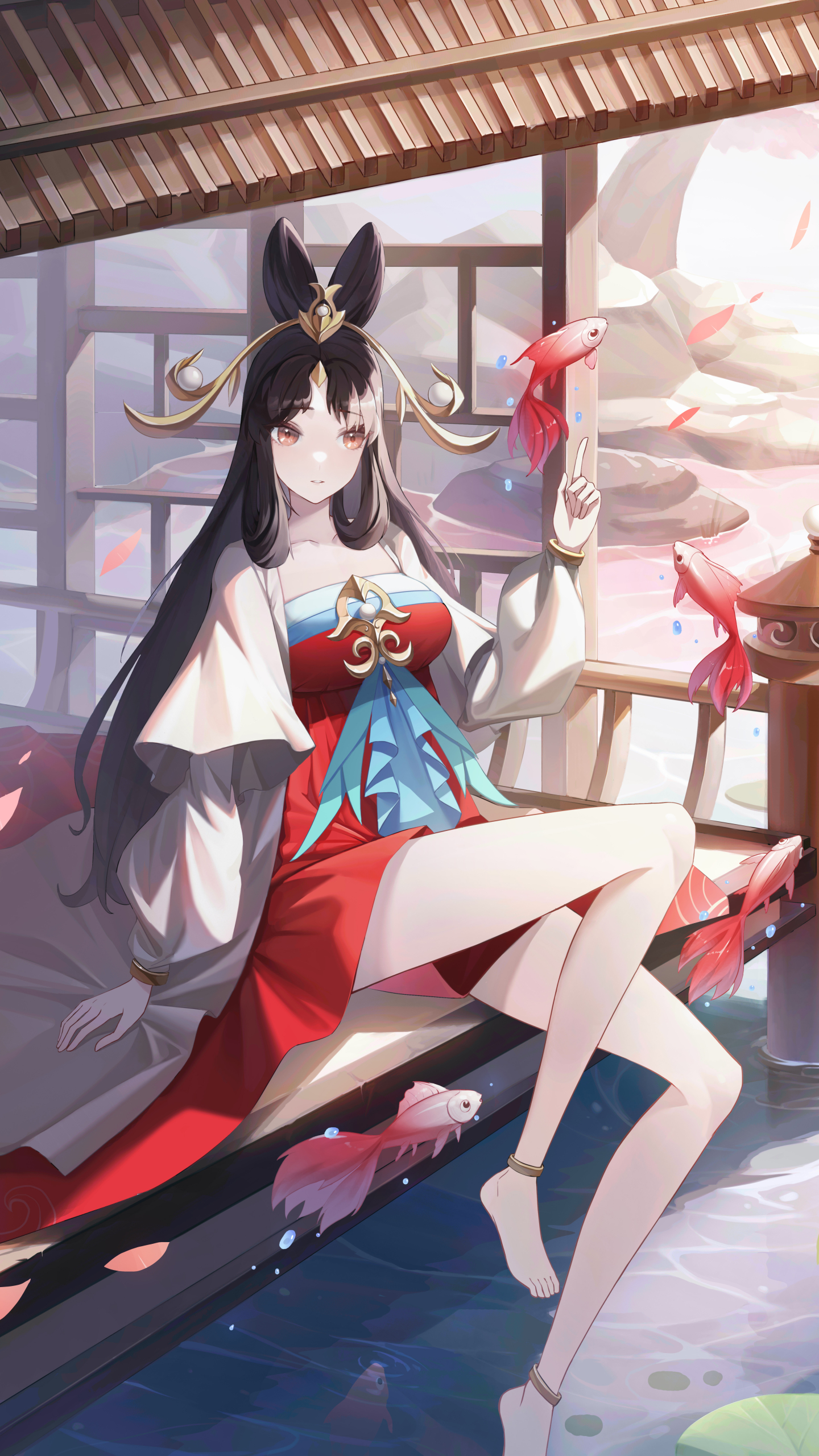池邊嬉戲